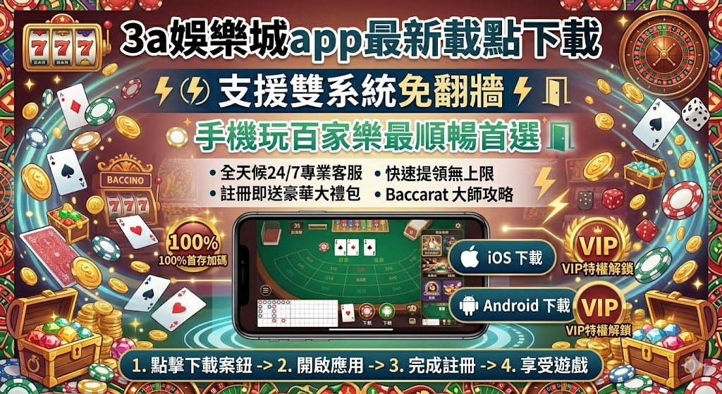 3a娛樂城app最新載點下載：支援雙系統免翻牆，手機玩百家樂最順暢首選